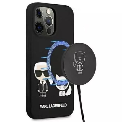 Karl Lagerfeld KLHMP13XSSKCK iPhone 13 Pro Max 6,7" hardcase czarny/black Silicone Karl & Choupette Magsafe