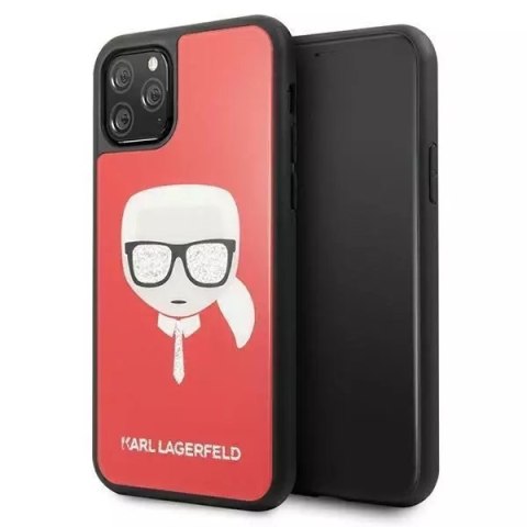 Karl Lagerfeld KLHCN58DLHRE iPhone 11 Pro czerwony/red Iconic Glitter Karl`s Head