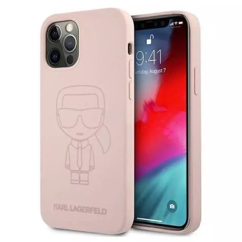 Karl Lagerfeld KLHCP12LSILTTPI iPhone 12 Pro Max 6,7" Silicone Ikonik Outline różowy/pink