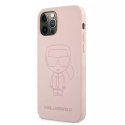 Karl Lagerfeld KLHCP12LSILTTPI iPhone 12 Pro Max 6,7" Silicone Ikonik Outline różowy/pink