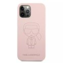 Karl Lagerfeld KLHCP12LSILTTPI iPhone 12 Pro Max 6,7" Silicone Ikonik Outline różowy/pink