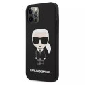 Karl Lagerfeld KLHCP12LSLFKBK iPhone 12 Pro Max 6,7" hardcase czarny/black Silicone Iconic