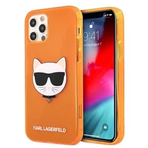 Karl Lagerfeld KLHCP12MCHTRO iPhone 12/12 Pro 6,1" pomarańczowy/orange hardcase Glitter Choupette Fluo