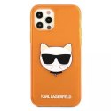 Karl Lagerfeld KLHCP12MCHTRO iPhone 12/12 Pro 6,1" pomarańczowy/orange hardcase Glitter Choupette Fluo