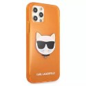 Karl Lagerfeld KLHCP12MCHTRO iPhone 12/12 Pro 6,1" pomarańczowy/orange hardcase Glitter Choupette Fluo