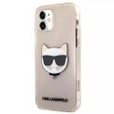 Karl Lagerfeld KLHCP12SCHTUGLGO iPhone 12 mini 5,4" złoty/gold hardcase Glitter Choupette