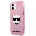 Karl Lagerfeld KLHCP12SCHTUGLP iPhone 12 mini 5,4" różowy/pink hardcase Glitter Choupette