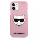 Karl Lagerfeld KLHCP12SCHTUGLP iPhone 12 mini 5,4" różowy/pink hardcase Glitter Choupette