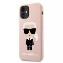 Karl Lagerfeld KLHCP12SSLFKPI iPhone 12 mini 5,4" hardcase jasnoróżowy/light pink Silicone Iconic