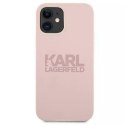 Karl Lagerfeld KLHCP12SSTKLTLP iPhone 12 mini 5,4" Silicone Stack Logo różowy/pink