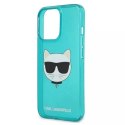 Karl Lagerfeld KLHCP13LCHTRB iPhone 13 Pro / 13 6,1" niebieski/blue hardcase Glitter Choupette Fluo