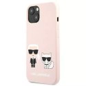 Karl Lagerfeld KLHCP13SSSKCI iPhone 13 mini 5,4" hardcase jasno różowy/light pink Silicone Karl & Choupette