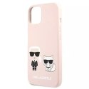 Karl Lagerfeld KLHCP13SSSKCI iPhone 13 mini 5,4" hardcase jasno różowy/light pink Silicone Karl & Choupette