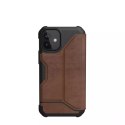 UAG Metropolis LTHR ARMR - skórzana obudowa ochronna z klapką do iPhone 12 mini (brown) [go] [P]