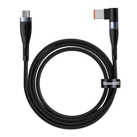 Kabel magnetyczny Baseus Zinc Magnetic, USB-C do wtyk DC prostokątny, 100W, PD, 2m, kątowy (czarny)