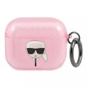 Karl Lagerfeld KLA3UKHGP AirPods 3 cover różowy/pink Glitter Karl`s Head