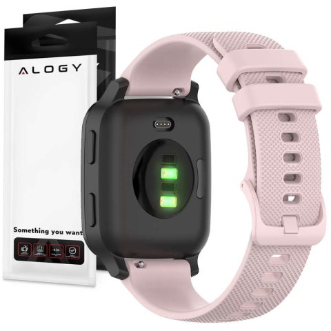 Gumowy Uniwersalny pasek sportowy Alogy soft band do smartwatcha 20mm Beżowy