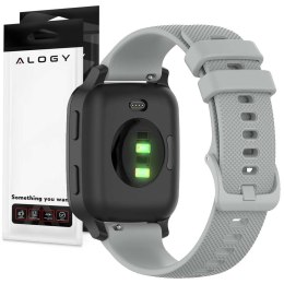 Gumowy Uniwersalny pasek sportowy Alogy soft band do smartwatcha 20mm Beżowy