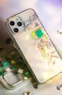 Kingxbar Lucky Series case decorated with original Swarovski crystals iPhone 12 Pro / iPhone 12 transparent (Clover)