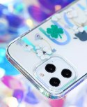 Kingxbar Lucky Series case decorated with original Swarovski crystals iPhone 12 Pro / iPhone 12 transparent (Clover)