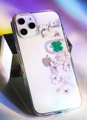 Kingxbar Lucky Series case decorated with original Swarovski crystals iPhone 12 Pro / iPhone 12 transparent (Clover)
