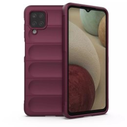 Coque Magic Shield Case pour Samsung Galaxy A12 housse blindée élastique bordeaux