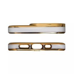 Housse Etui Fashion pour Xiaomi Redmi Note 11 Pro Gold Frame Gel Cover Blanc