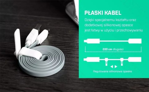 Kabel ROCK Micro USB Płaski 200cm