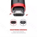Kabel nylonowy Baseus Cafule Micro-USB 1.5A 200cm Czarny/czerwony