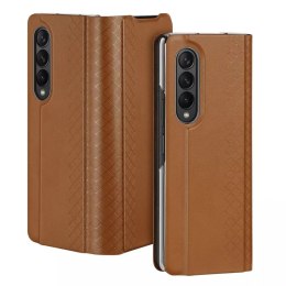 Dux Ducis Bril pour Samsung Galaxy Z Fold4 avec support portefeuille à rabat marron