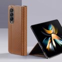 Dux Ducis Bril pour Samsung Galaxy Z Fold4 avec support portefeuille à rabat marron