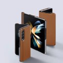 Dux Ducis Bril pour Samsung Galaxy Z Fold4 avec support portefeuille à rabat marron