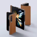 Dux Ducis Bril pour Samsung Galaxy Z Fold4 avec support portefeuille à rabat marron