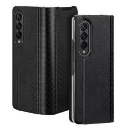 Dux Ducis Bril pour Samsung Galaxy Z Fold4 avec support portefeuille à rabat noir