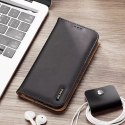 Dux Ducis Hivo Leather Flip Cover Portefeuille en cuir véritable pour cartes et documents iPhone 14 Marron