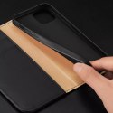 Dux Ducis Hivo Leather Flip Cover Portefeuille en cuir véritable pour cartes et documents iPhone 14 Noir