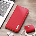 Dux Ducis Hivo Leather Flip Cover Portefeuille en cuir véritable pour cartes et documents iPhone 14 Plus Noir