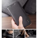 Dux Ducis Hivo Leather Flip Cover Portefeuille en cuir véritable pour cartes et documents iPhone 14 Pro Max Noir