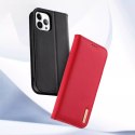 Dux Ducis Hivo Leather Flip Cover Portefeuille en cuir véritable pour cartes et documents iPhone 14 Pro Max Noir