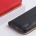 Dux Ducis Hivo Leather Flip Cover Portefeuille en cuir véritable pour cartes et documents iPhone 14 Pro Max Noir