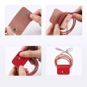 Dux Ducis Hivo Leather Flip Cover Portefeuille en cuir véritable pour cartes et documents iPhone 14 Pro Max Rouge