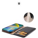 Dux Ducis Hivo Leather Flip Cover Portefeuille en cuir véritable pour cartes et documents iPhone 14 Pro Noir