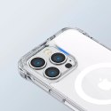 Joyroom Magnetic Defender Coque magnétique pour iPhone 14 Coque blindée avec support à crochets transparent (compatible MagSafe)