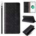 Étui à sangle aimantée pour iPhone SE 2022 / SE 2020 / iPhone 8 / iPhone 7 pochette portefeuille + mini lanière pendentif noir