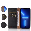 Étui à sangle aimantée pour Xiaomi Redmi Note 11 pochette portefeuille + mini lanière pendentif noir