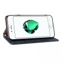 Étui à sangle magnétique pour iPhone SE 2022 / SE 2020 / iPhone 8 / iPhone 7 pochette portefeuille + mini lanière pendentif bleu