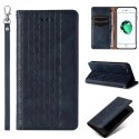 Étui à sangle magnétique pour iPhone SE 2022 / SE 2020 / iPhone 8 / iPhone 7 pochette portefeuille + mini lanière pendentif bleu