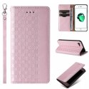 Étui à sangle magnétique pour iPhone SE 2022 / SE 2020 / iPhone 8 / iPhone 7 pochette portefeuille + mini lanière pendentif rose