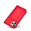 Étui pour cartes magnétiques pour iPhone 12, porte-cartes, porte-cartes, rouge