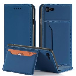 Étui pour cartes magnétiques pour iPhone SE 2022 / SE 2020 / iPhone 8 / iPhone 7 Housse Porte-cartes Porte-cartes Bleu